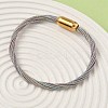 304 Stainless Steel with Polyester Metallic Cord Bracelets for Women BJEW-Z145-01G-28-3
