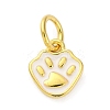 925 Sterling Silver White Enamel Paw Print Charms STER-D303-04G-1