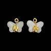 Light Gold Tone Alloy with Glass Charms PALLOY-Q457-01G-01-2