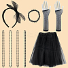 Polyester Hair Band & Nylon Gloves && Lace Dress & Plastic Beads Necklace and Bracelets Sets DIY-WH20062-11A-6