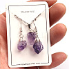 Nuggets Natural Amethyst Pendant Necklaces & Dangle Earrings Sets FS-WGD81FA-02-1