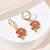 Valentine's Day Brass Enamel Hoop Earrings for Women EJEW-G464-01G-01-1