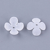 4-Petal Transparent Acrylic Bead Caps FACR-T001-14-2
