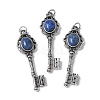 Key Brass Natural Lapis Lazuli Big Pendants KK-D361-01AS-29-1