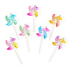 12Pcs 6 Colors Gradient Color Transparent Resin Big Pendants FIND-TA0004-66-1