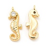 Brass Micro Pave Clear Cubic Zirconia Pendants KK-G447-15G-1