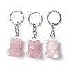 Natural Rose Quartz Pendant Keychains KEYC-P011-02P-06-1