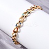 Brass Enamel Chain Bracelets BJEW-S170-01G-3