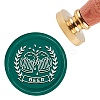 Brass Wax Seal Stamp with Handle AJEW-WH0184-0407-1