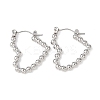 Non-Tarnish Heart 304 Stainless Steel Hoop Earrings for Women LS-STAS-A057-19P-1