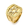 Star of David 304 Stainless Steel Rhinestone Finger Rings for Women RJEW-B121-02C-G-4