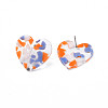 Acrylic Heart Stud Earrings with 316 Stainless Steel Pins for Women EJEW-N050-04-3
