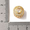 Heart Real 18K Gold Plated Brass Micro Pave Cubic Zirconia European Beads KK-G511-01G-03-3