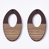 Resin & Walnut Wood Pendants X-RESI-T023-08-3