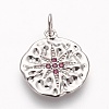 Brass Micro Pave Cubic Zirconia Pendants KK-P156-13P-01-NR-1