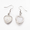 Natural White Shell Dangle Earrings EJEW-F162-D04-2