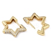 Rack Plating Star Brass Micro Pave Cubic Zirconia Hoop Earrings EJEW-Z059-15G-01-1