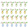 24Pcs 4 Colors Handmade Lampwork Pendants PALLOY-AR00023-1