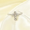 304 Stainless Steel Crystal Rhinestone Cuff Rings for Women LS-RJEW-G338-03P-3
