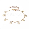 Scallop Shell Shape Brass Charm Bracelets BJEW-JB05218-1