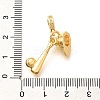 Brass Clear Cubic Zirconia Baseball Bat & Hat European Dangle Charms KK-U048-12G-3