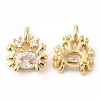 Rack Plating Brass Micro Pave Cubic Zirconia Pendants X-KK-R143-05G-2