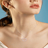 1Pc Brass Crystal Rhinestone Sun Pendant Necklaces for Women NJEW-LP0009-57-1