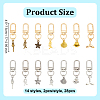 28Pcs 14 Styles Alloy Zipper Puller HJEW-OC00060-2