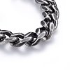 304 Stainless Steel Curb Chains Bracelets BJEW-E346-05AS-2