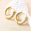 Brass Micro Pave Clear Cubic Zirconia Hoop Earrings EJEW-Z121-13G-2