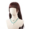 3Pcs 3Pcs Shell Pearl & Acrylic Heart & Enamel Pendant Necklaces Set NJEW-JN04038-3