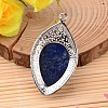 Teardrop Brass Natural Lapis Lazuli Pendants G-F265-04B-2