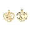 Rack Plating Brass Micro Pave Cubic Zirconia Pendants KK-C011-60G-1