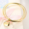 Exquisite Brass Heart Charm Bangles For Women BJEW-BB14487-3