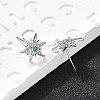 Star Brass Micro Pave Cubic Zirconia Ear Studs EJEW-D304-36P-1
