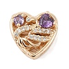 Brass Micro Pave Cubic Zirconia Beads KK-K297-32G-02-1