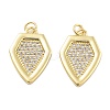 Rack Plating Brass Micro Pave Cubic Zirconia Pendants KK-Z071-47G-1
