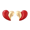 201 Stainless Steel Heart Stud Earrings EJEW-P304-07G-4