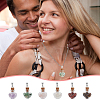 12Pcs 6 Styles Natural Mixed Gemstone Chip Heart Glass Bottle Pendants PALLOY-UN00001-6