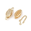 Brass Micro Pave Clear Cubic Zirconia Box Clasps KK-L255-02G-01-2