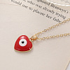 Bohemian Vintage Evil Eye Heart-shaped Alloy Enamel Pendant Lockbone Necklaces for Women SH6817-4-1