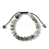 8mm Round Natural Tree Agate Braided Bead Bracelets BJEW-C067-01B-01-2