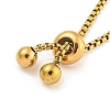 Adjustable 304 Stainless Steel Box Chain Slider Bracelet Making MAK-L038-001G-02-3
