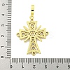 Rack Plating Brass Micro Pave Clear Cubic Zirconia Pendants KK-B091-24G-3