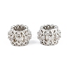 Brass Micro Pave Clear Cubic Zirconia European Beads CU-CBA6A75-16P-1