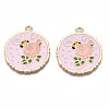 Rack Plating Alloy Enamel Pendants LS-ENAM-N055-047-2