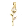 Brass Pave Cubic Zirconia Pendants KK-A296-50G-2