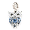Rack Plating Alloy Enamel Owl European Dangle Charms FIND-B034-11P-02-1