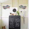 2Pcs 2 Style Iron Tree Leaf Wall Decor AJEW-CN0001-53-7