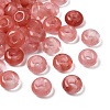 Cherry Quartz Glass European Large Hole Beads X-G-Q442-17-1